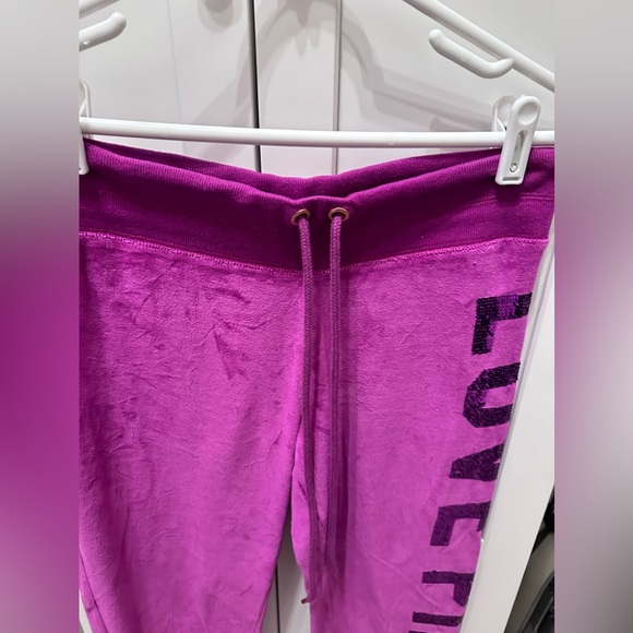 Victoria’s Secret Pink Violet purple velour sweat pants - Picture 2 of 8